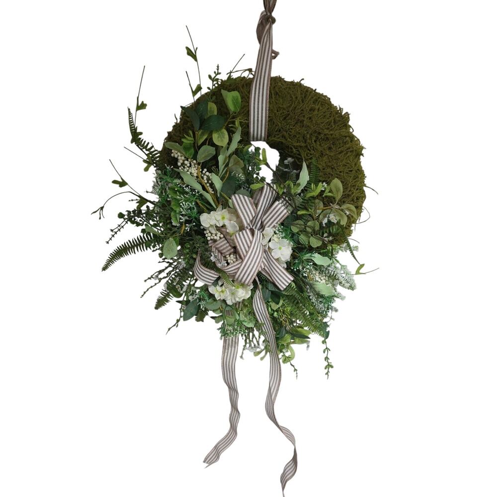Handmade Every Day Year Round Moss Covered Angel Vine Wreath Large